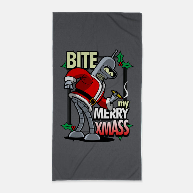 Bite my Merry XmASS-none beach towel-Boggs Nicolas