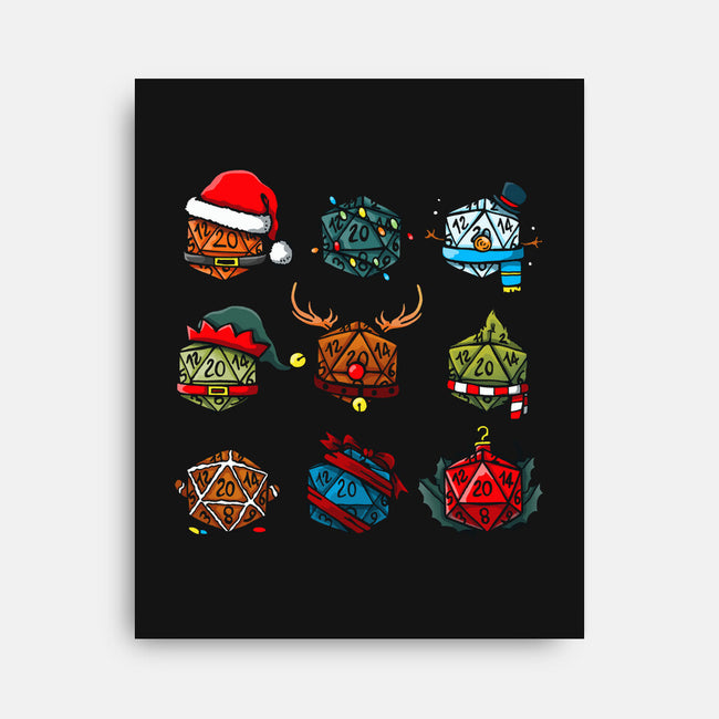 Christmas Dice-none stretched canvas-Vallina84