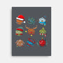 Christmas Dice-none stretched canvas-Vallina84