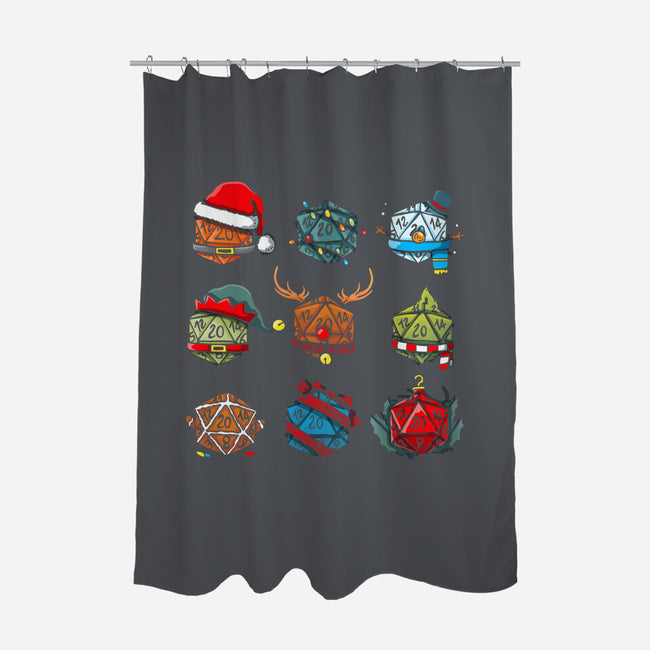 Christmas Dice-none polyester shower curtain-Vallina84