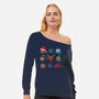 Christmas Dice-womens off shoulder sweatshirt-Vallina84