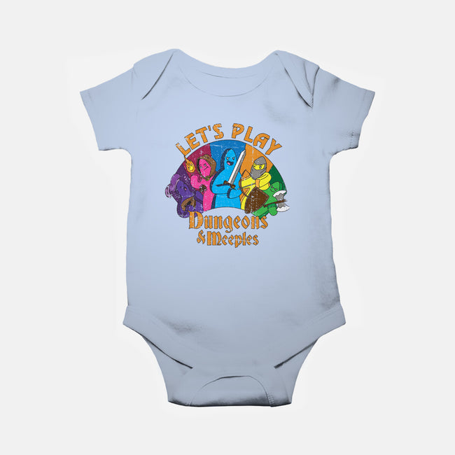 Lets Play Dungeons and Meeples-baby basic onesie-T33s4U