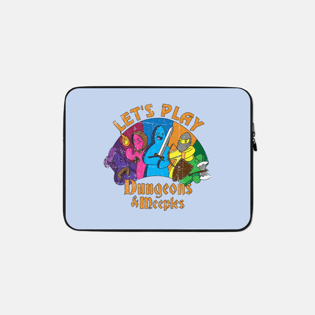 Lets Play Dungeons and Meeples-none zippered laptop sleeve-T33s4U