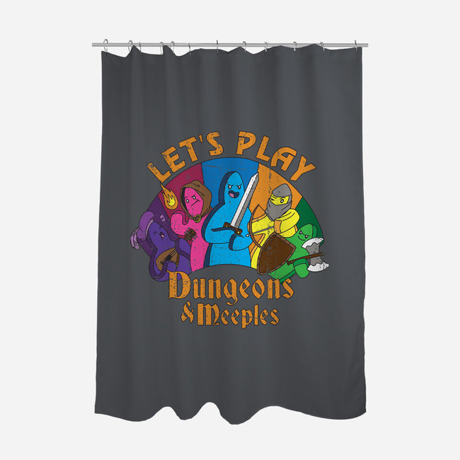 Lets Play Dungeons and Meeples-none polyester shower curtain-T33s4U