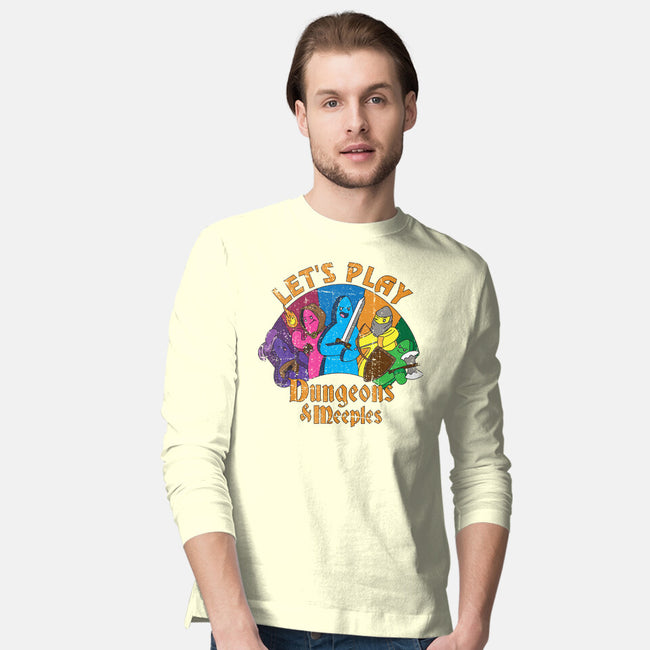 Lets Play Dungeons and Meeples-mens long sleeved tee-T33s4U