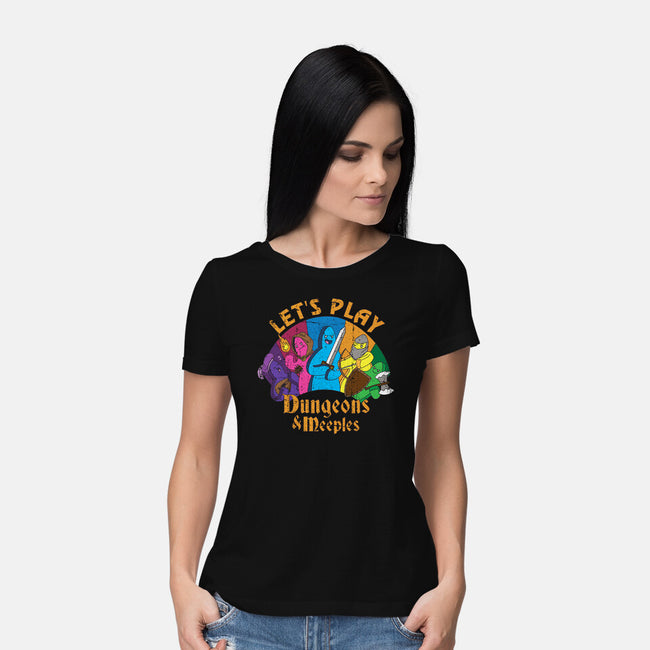 Lets Play Dungeons and Meeples-womens basic tee-T33s4U