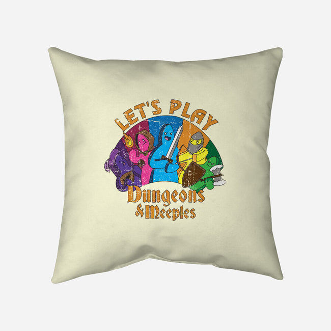 Lets Play Dungeons and Meeples-none non-removable cover w insert throw pillow-T33s4U
