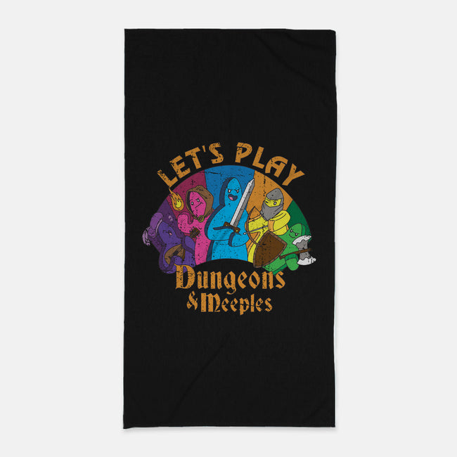 Lets Play Dungeons and Meeples-none beach towel-T33s4U