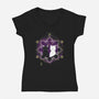 Crescent Moon Cats-womens v-neck tee-Liewrite