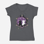 Crescent Moon Cats-womens v-neck tee-Liewrite