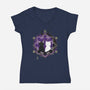 Crescent Moon Cats-womens v-neck tee-Liewrite