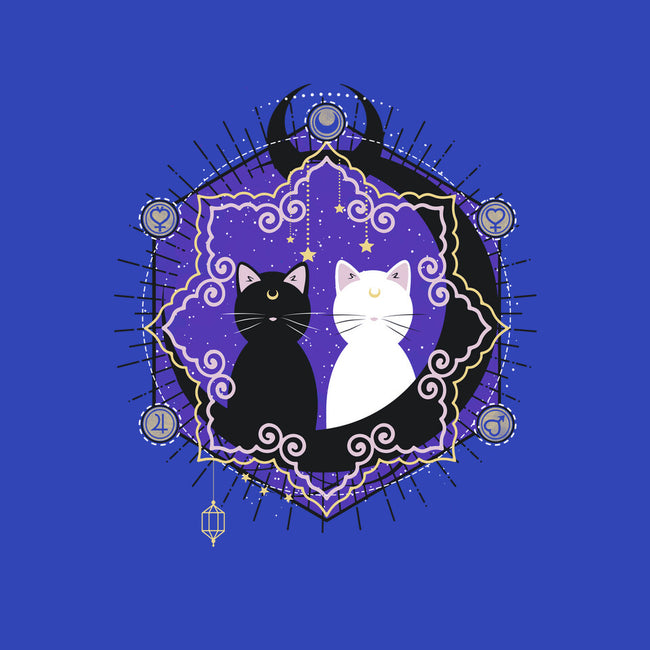 Crescent Moon Cats-none non-removable cover w insert throw pillow-Liewrite