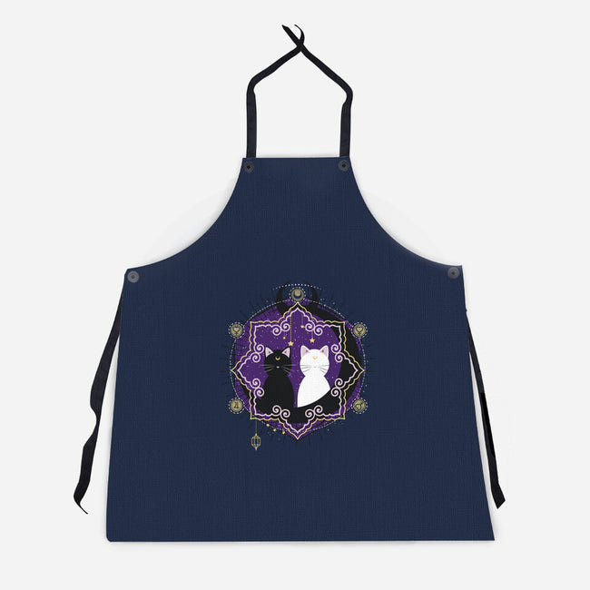 Crescent Moon Cats-unisex kitchen apron-Liewrite