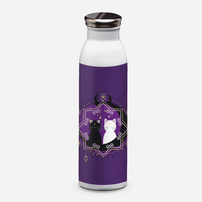 Crescent Moon Cats-none water bottle drinkware-Liewrite