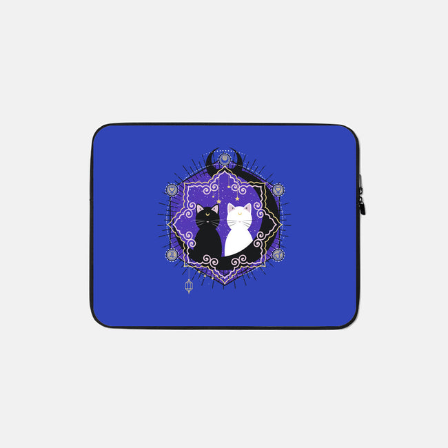 Crescent Moon Cats-none zippered laptop sleeve-Liewrite
