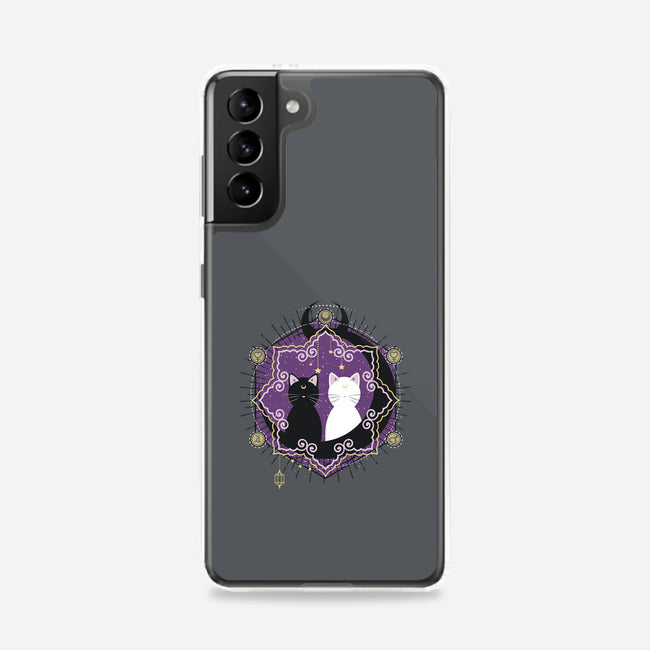 Crescent Moon Cats-samsung snap phone case-Liewrite