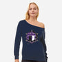 Crescent Moon Cats-womens off shoulder sweatshirt-Liewrite