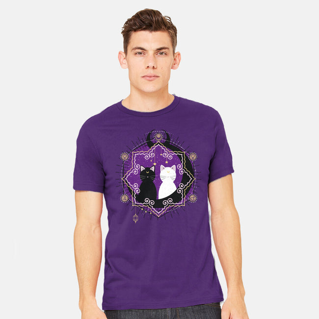 Crescent Moon Cats-mens heavyweight tee-Liewrite