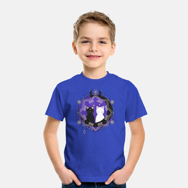 Crescent Moon Cats-youth basic tee-Liewrite