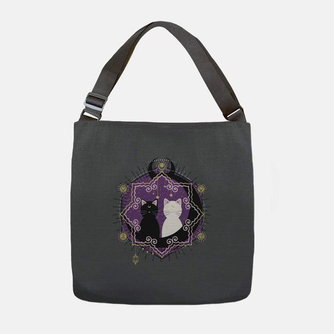 Crescent Moon Cats-none adjustable tote-Liewrite