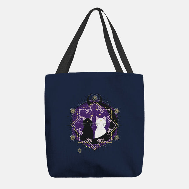 Crescent Moon Cats-none basic tote-Liewrite