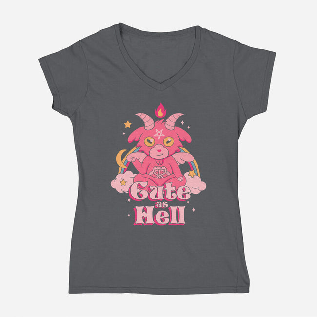 Cute as Hell-womens v-neck tee-Thiago Correa