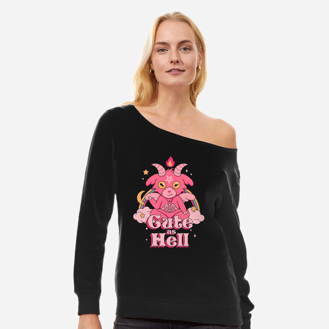 Cute as Hell-womens off shoulder sweatshirt-Thiago Correa