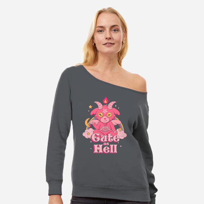 Cute as Hell-womens off shoulder sweatshirt-Thiago Correa