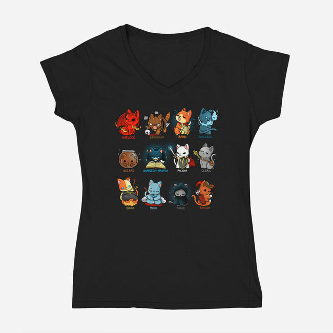 Kitten Role Play-womens v-neck tee-Vallina84