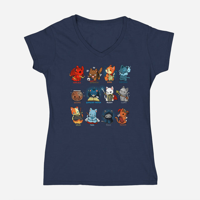 Kitten Role Play-womens v-neck tee-Vallina84