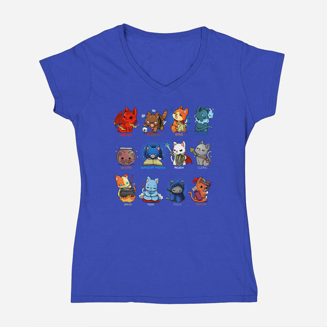 Kitten Role Play-womens v-neck tee-Vallina84