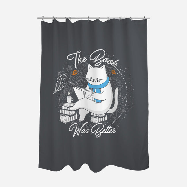 Cat Reader-none polyester shower curtain-Liewrite