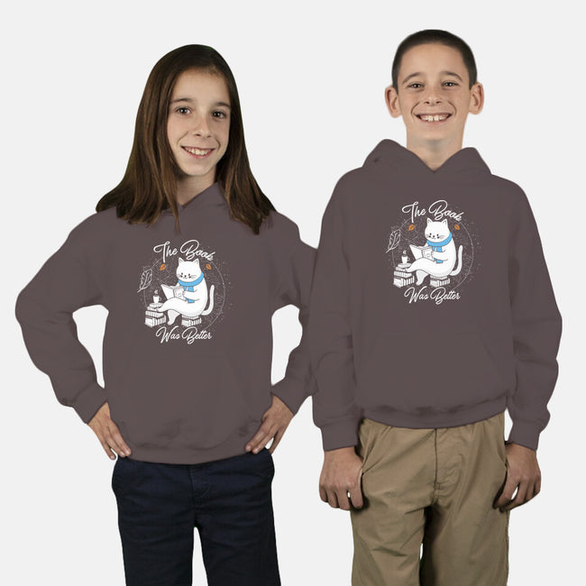 Cat Reader-youth pullover sweatshirt-Liewrite