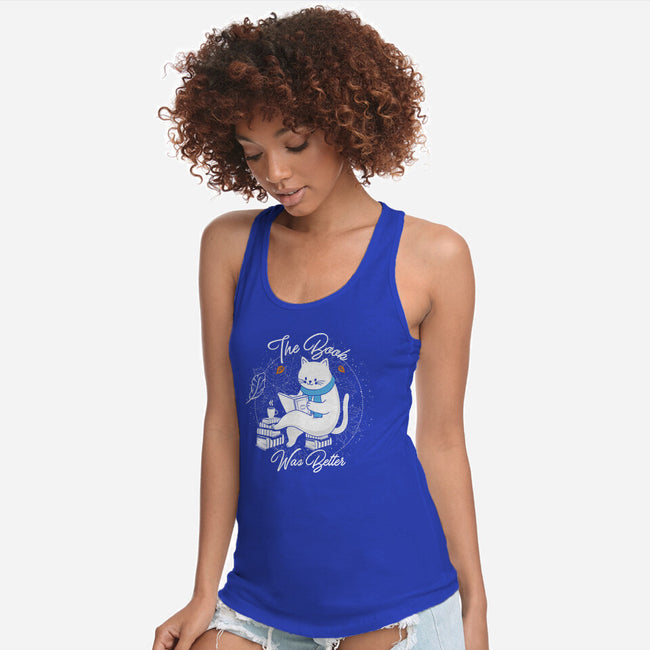 Cat Reader-womens racerback tank-Liewrite