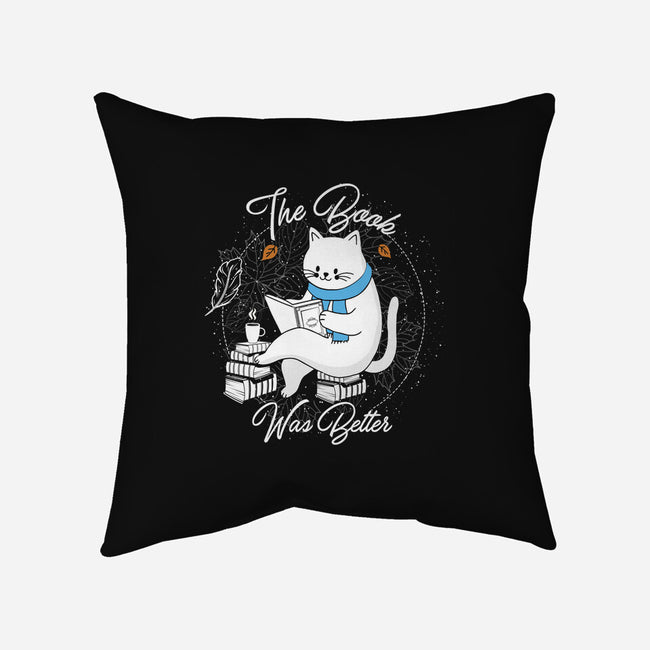 Cat Reader-none removable cover throw pillow-Liewrite