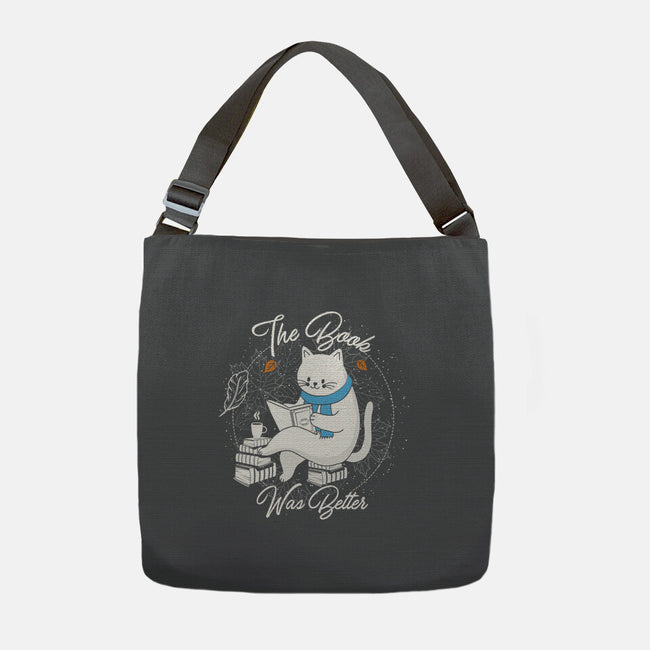 Cat Reader-none adjustable tote-Liewrite