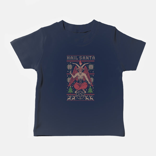 Hail Santa Claws-baby basic tee-Thiago Correa