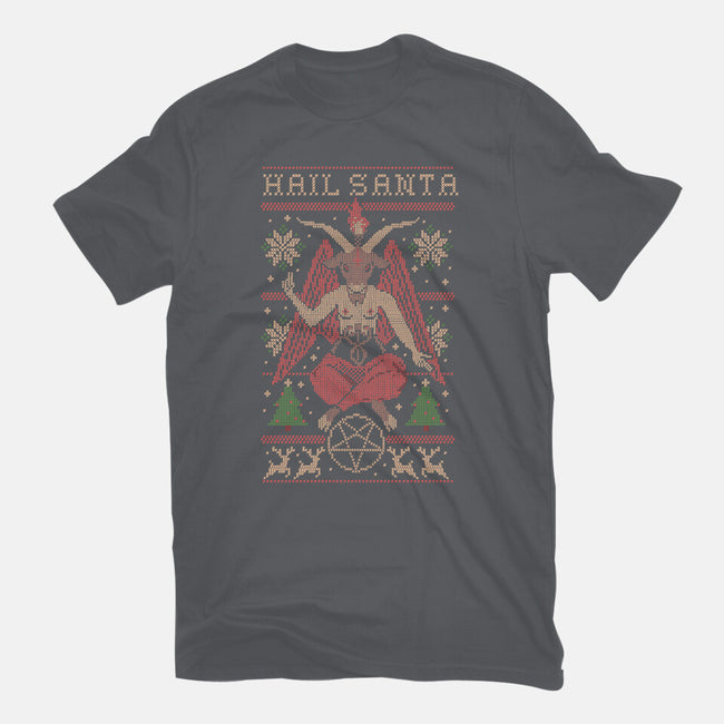 Hail Santa Claws-womens fitted tee-Thiago Correa