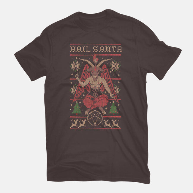 Hail Santa Claws-womens basic tee-Thiago Correa