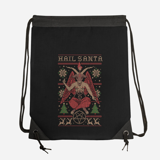 Hail Santa Claws-none drawstring bag-Thiago Correa