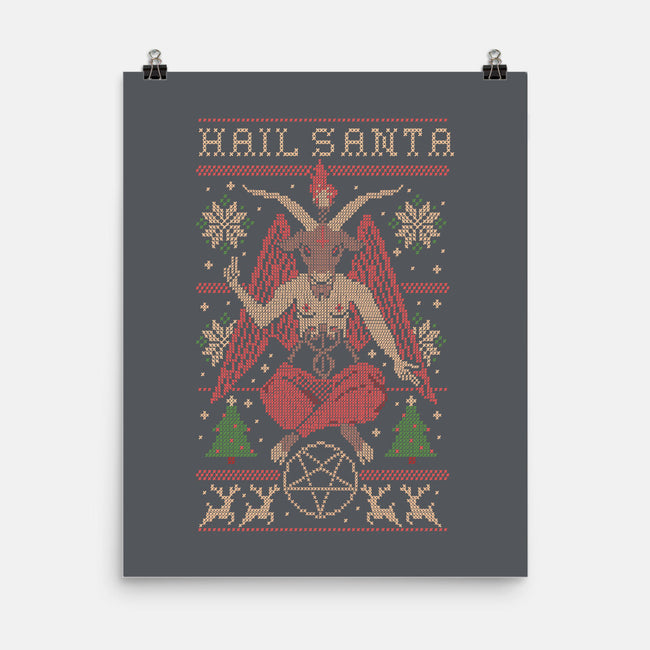 Hail Santa Claws-none matte poster-Thiago Correa