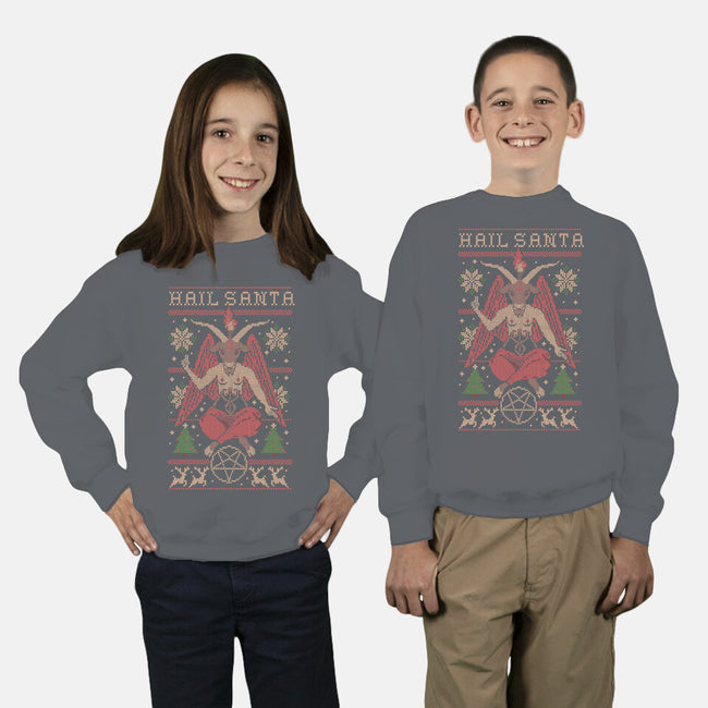 Hail Santa Claws-youth crew neck sweatshirt-Thiago Correa