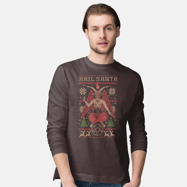 Hail Santa Claws-mens long sleeved tee-Thiago Correa