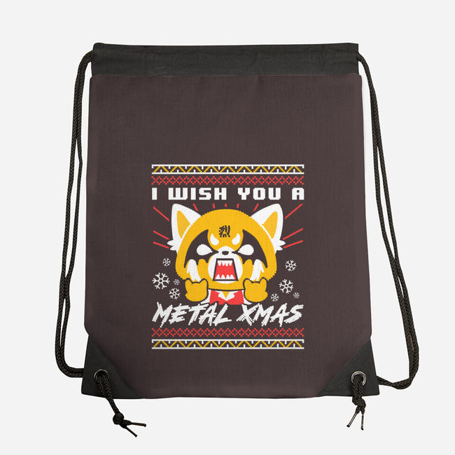 Metal Christmas-none drawstring bag-estudiofitas