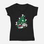 Cat Tree-womens v-neck tee-DoOomcat
