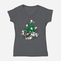 Cat Tree-womens v-neck tee-DoOomcat