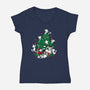 Cat Tree-womens v-neck tee-DoOomcat