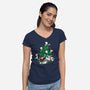 Cat Tree-womens v-neck tee-DoOomcat