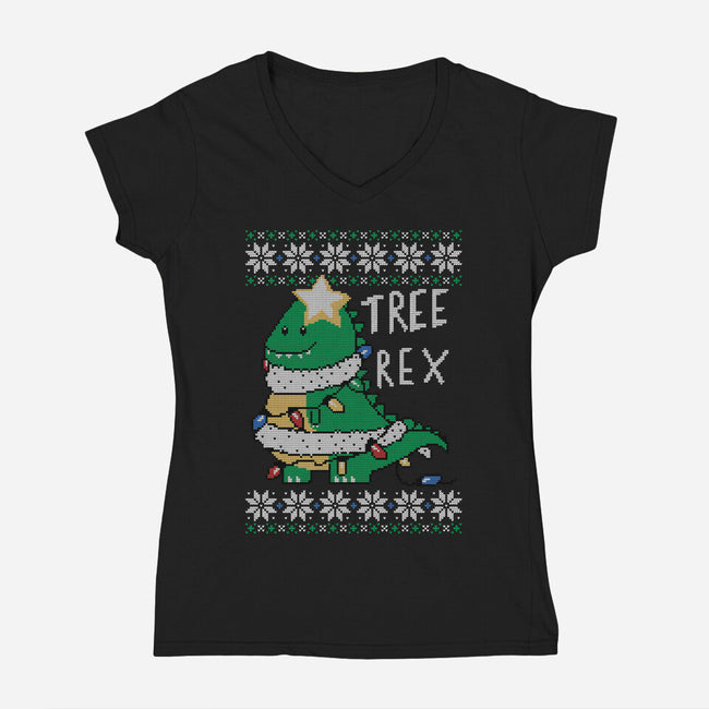 Tree Rex Sweater-womens v-neck tee-TaylorRoss1