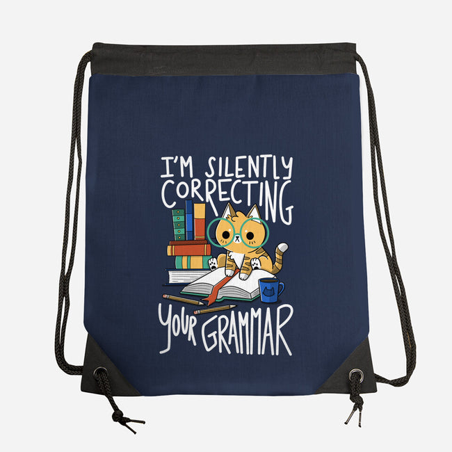 Grammar Cat-none drawstring bag-TaylorRoss1